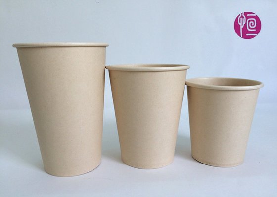 China PE Coated Single Wall Original Bamboo Paper Coffee Cup With Dia 90mm supplier