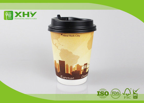 China 12oz 400ml FDA Certificated Eco-friendly Double Wall Paper Cups with Lids supplier
