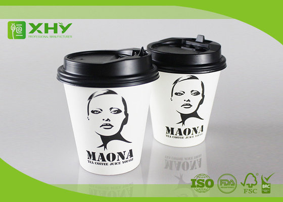 China Custom Logo Printed 7oz Single Wall Paper Cups with Lids For Coffee / Milk / Espresso supplier
