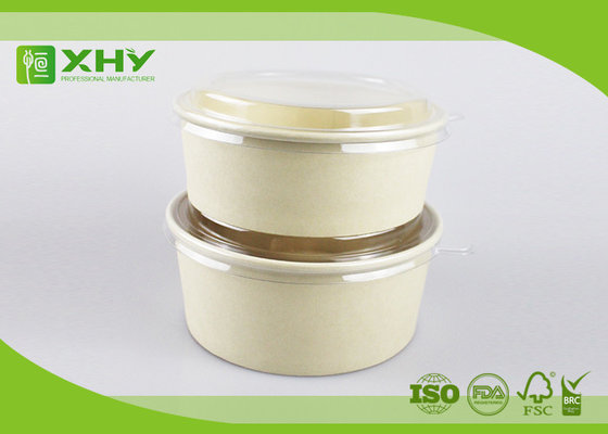 China 750ml Bamboo Pulp Renewable Resources Food Grade Paper Salad Bowls with Clear Lids supplier