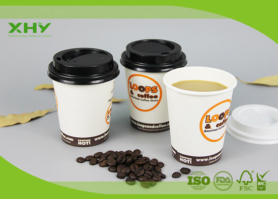 China 8oz 300ml Food Grade Logo Printed Single Wall Paper Cups For Hot Drink FDA Certificated supplier