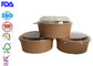Brown Virgin Paper Soup Containers , Paper Serving Bowls With Plastic Lids supplier