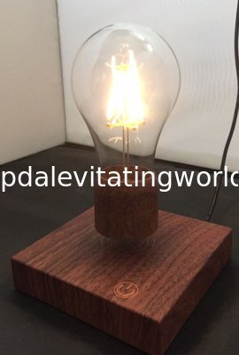 wooden base magnetic floating levitate led bulb lamp