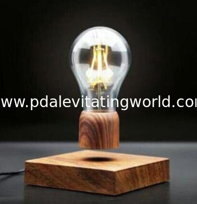 wooden base magnetic floating levitate led bulb lamp