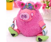 12 inch stuffed plush Pet Dog Toys pink pig shaped eco-friendly