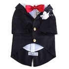 Black Little Dog Boy Pet Tuxedo Bow Tie Costume For Weddings / Puppy Tuxedos