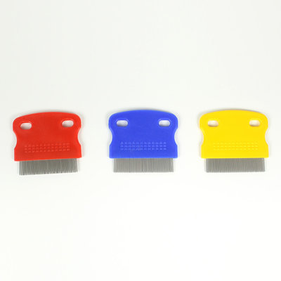 Stainless steel and plastic Flea comb in dogs and cats Short type red color