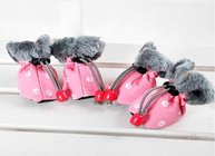 Christmas OEM Cute PET PU Dog Shoes FOR winter , S M XL dog running shoes