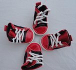 Big Size Red pet dog shoes PS06 With canvas / PVC for Summer Non-slip