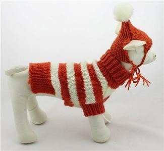 Cute doggie apparel Stripe dog sweater knitting pattern for small dog