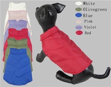 Warm winter Dog Coats Vests Nylon White or purple color for boston terrier