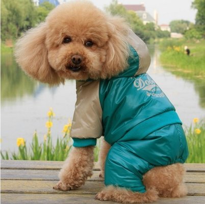Dark green Polyester dog jumpsuits for winter Eco-Friendly personalized pet clothes