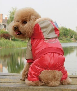 Dark green Polyester dog jumpsuits for winter Eco-Friendly personalized pet clothes