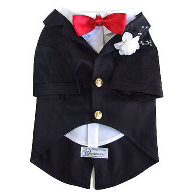 100% cotton Doggie Tuxedo Costume / tuxedo shirt for dogs