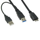 China USB 3.0 Y Cable A-Male to Micro B-Male am/micro bm data cable Black 1m 3Ft 5Gbps manufacturer