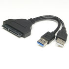 China USB 3.0 Male To SATA 22Pin Female Adapter With USB 2.0 Power Supply Cable For 2.5 inch Har company
