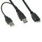 USB 3.0 Y Cable A-Male to Micro B-Male am/micro bm data cable Black 1m 3Ft 5Gbps factory