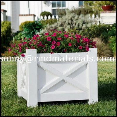 WPC plastic flower pot for artificial plants supplier