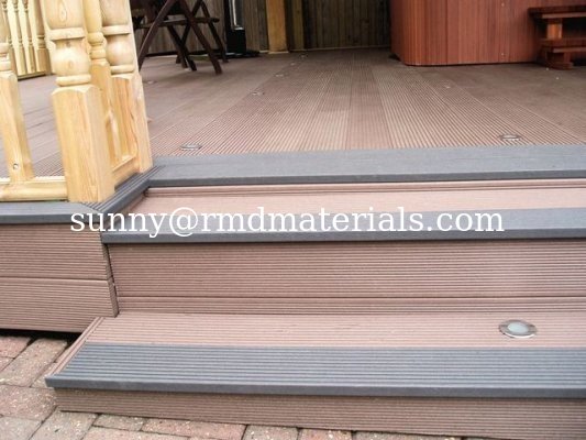 composite decking with led light inside /garden grey decking with light supplier