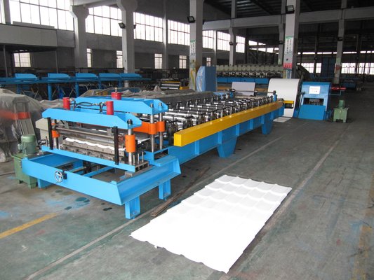 China Step Tile Roll Forming Machine , Glazed Corrugated Roll Forming Machine supplier