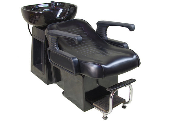 China Traditional Backwash Reclining Shampoo Chair With Footrest , Salon Shampoo Units supplier
