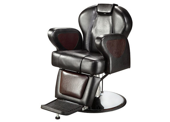 China WT-6924 Brown Vintage Barber Shop Chairs Reclining Backrest With Tilted Footrest supplier