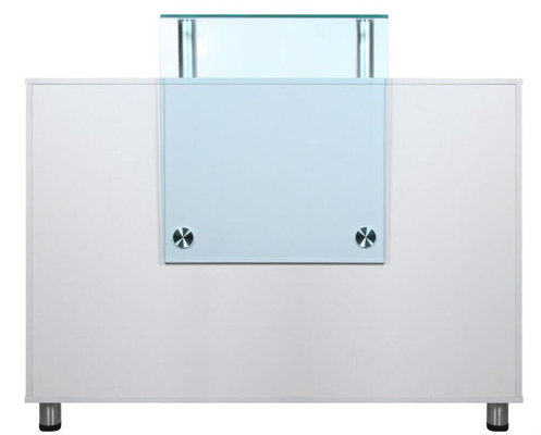 China Hair Beauty Salon Reception Desk Furniture With Two Open Cabinet , Modern Style supplier