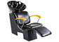 Tilted Footrest Salon Shampoo Chairs And Bowl With Wooden Armrest , High End Salon Furniture supplier