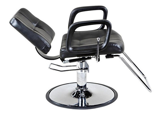 Shinning Chrome Salon Hydraulic Chair Reclining Backrest With U- Shaped Footrest supplier