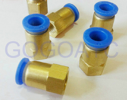 China Straight quick brass hose connector 8mm 1/2 PT pneumatic female threaded union fitting PCF 8-04 air pipe joint supplier