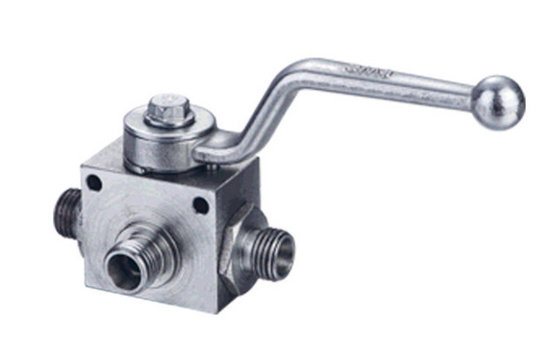 China 2 Position 3 Way High Pressure Hydraulic Ball Valve With Brass / Stainless Steel Material supplier
