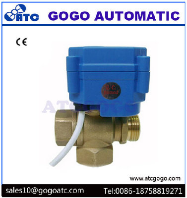 China DN20 3/4 3 Way T Flow Mini Electric Actuator Ball Valve , Water Treatment Electrically Operated Ball Valves supplier
