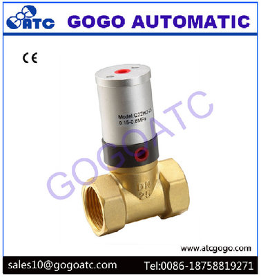 China 2/2 Way Piston Operated Pneumatic Air Control Valve For Air / Water / Oil Working Medium supplier