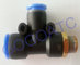 three-joint thread side 3 way hose connector 4mm 1/8 BSP tee fitting PD 4-01 triangle for pneumatic air valve supplier