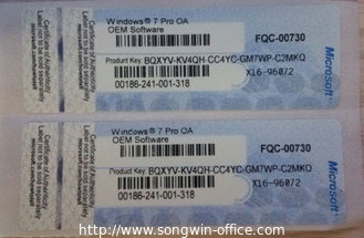 China MS Windows 7 Professional OEM Key Code for 1pc supplier