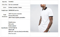 clothing factory men white slim fit tennis polo shirt cotton with contrast rib and cuff