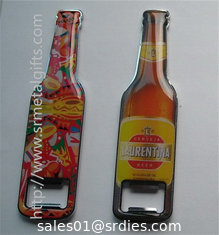 China Epoxy bottle design metal bottle openers, epoxy dome beer bottle shape bottle opener, supplier