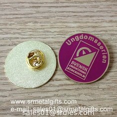 China Butterfly clasp emblem lapel pin, metal enamel lapel pins, supplier