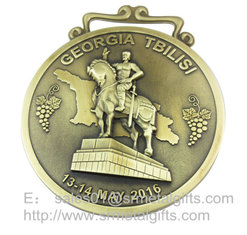 China 3D Embossed Die cast Award medals, Highly Detailed 3D metal medal with ribbon supplier