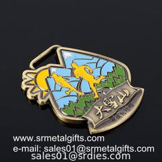 China Hollow-out shaped metal run medal with enamel, shaped metal medals supplier