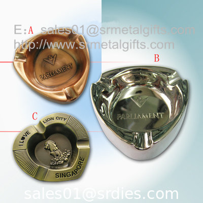 Red enamel metal souvenir cigarette ashtrays, stylish designer metal souvenir ashtrays, supplier