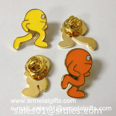 Metal enamel colour filled lapel pin with safety pin supplier