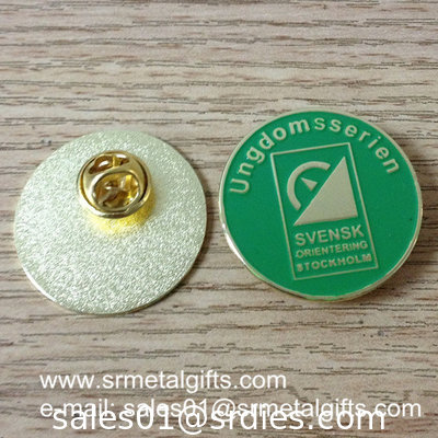 Shield shape epoxy enamel lapel pin, color filled lapel pins, supplier