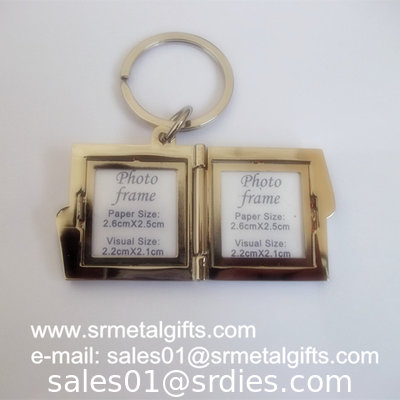 Metal Photo Locket Keychains, Stocked Miniature Metal Picture Locket With Laser Logo supplier