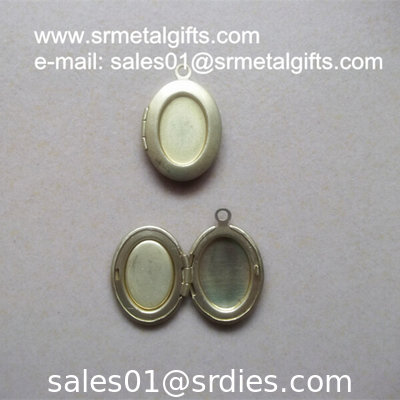 Oval brass photo locket jewelry accessory, ready mold H65 brass picture lockets supplier