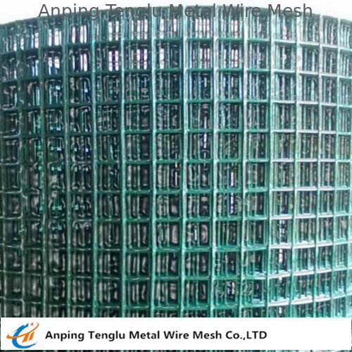PVC Coated Welded Wire Mesh|Green Color With 1/4 inch by Carbon Steel Wire