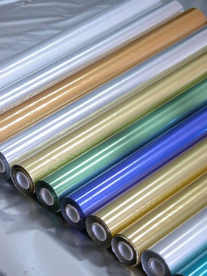 China 640mm Matt Gold Matt Silver Plastic Wrapping Foils Packaging For Paper Box supplier