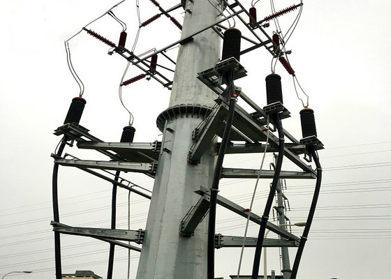 5 - 70m Power Monopole Transmission Tower Tensile Tested High Capacity, Steel Transmission Tower supplier