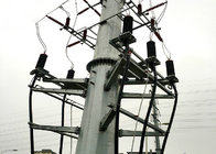 Single Pole Steel Transmission Tower For Power Transmission Silver Color supplier