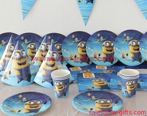 China Minions Disposable Party Set Birthday Decorations Kids Boy Baby Shower Cup Plate Napkins Tablecover Tableware supplier
